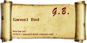 Gansel Bod névjegykártya